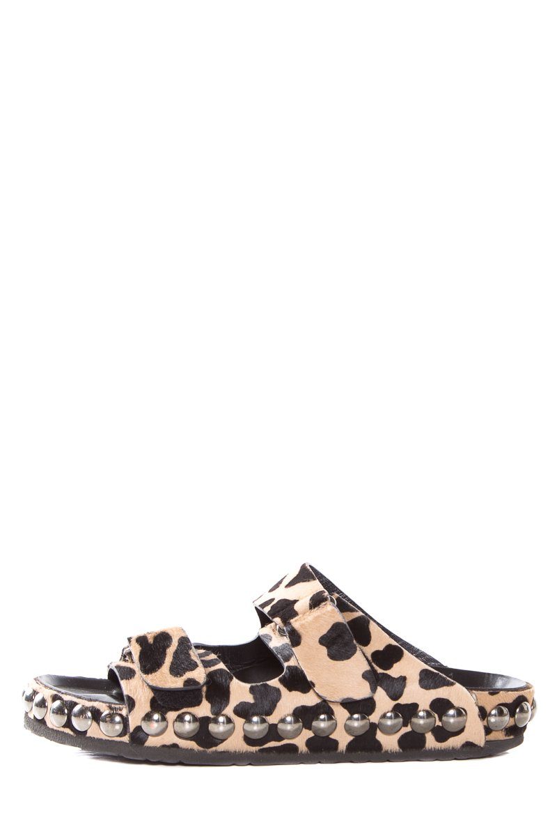 Giambattista Vall Leopard Print Calf Hair Slide Sandals SZ 40.5  Sale