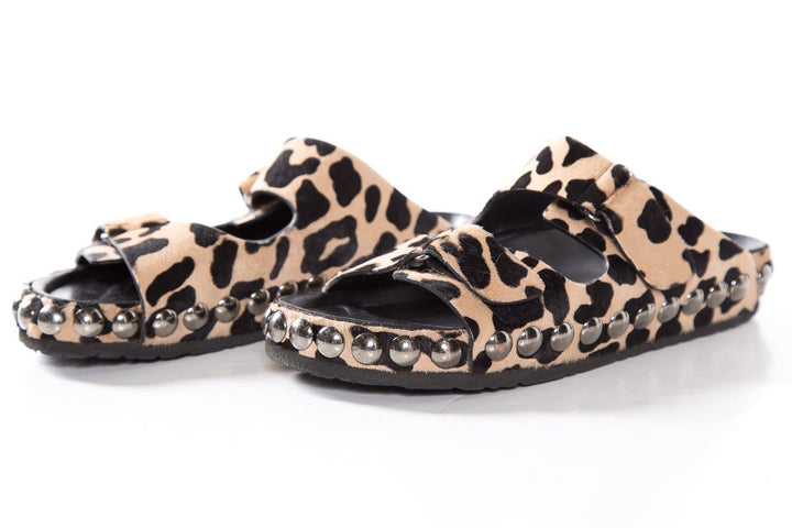 Giambattista Vall Leopard Print Calf Hair Slide Sandals SZ 40.5  Sale