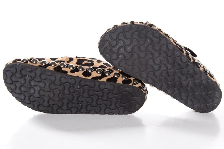 Giambattista Vall Leopard Print Calf Hair Slide Sandals SZ 40.5  Sale