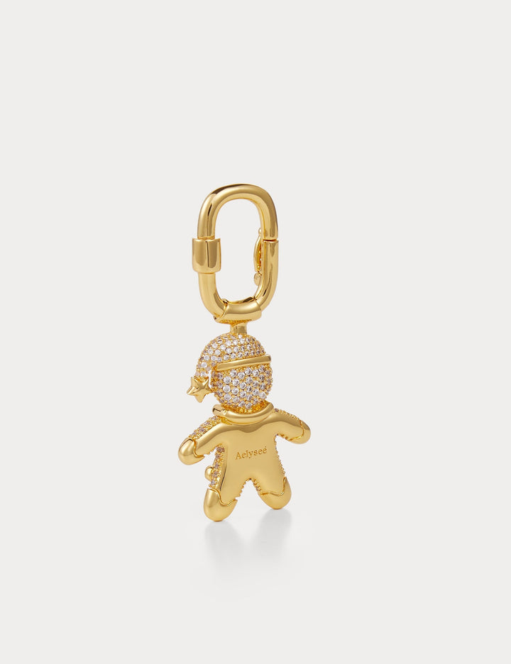 Sparkle Gold—Gingerbread Man Bag Charm