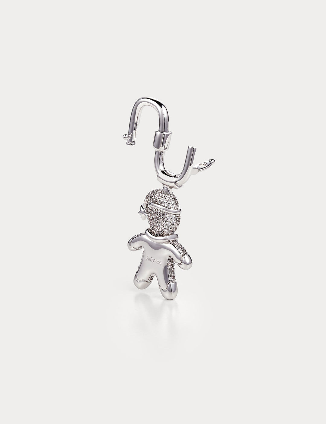 Sparkle Silver—Gingerbread Man Bag Charm