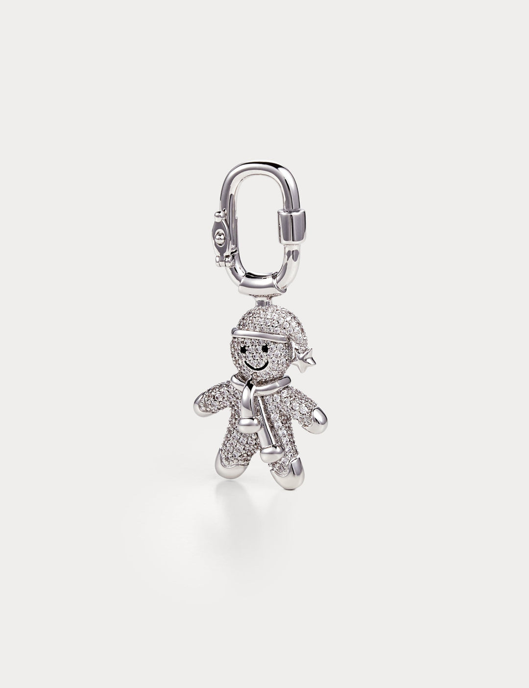 Sparkle Silver—Gingerbread Man Bag Charm