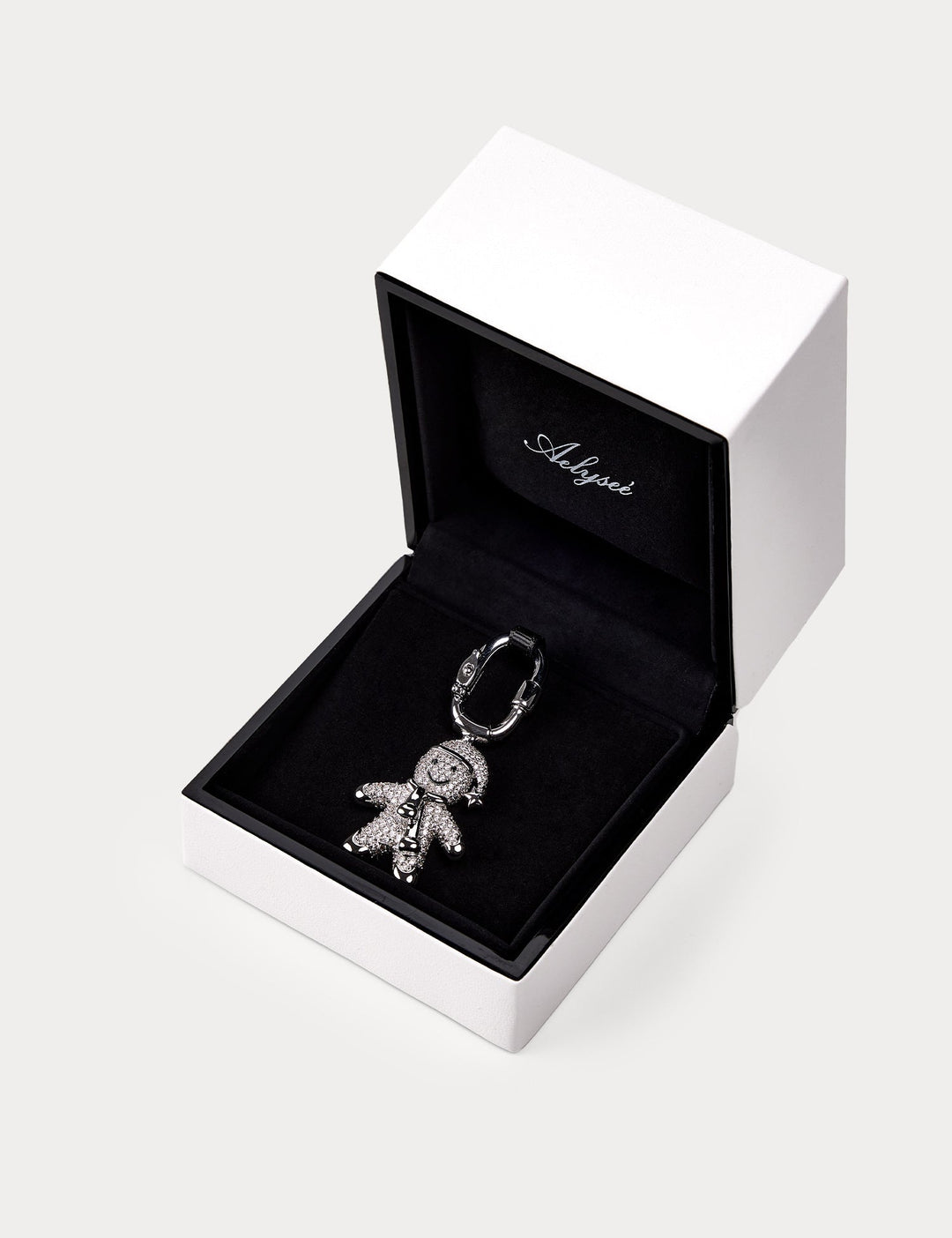 Sparkle Silver—Gingerbread Man Bag Charm