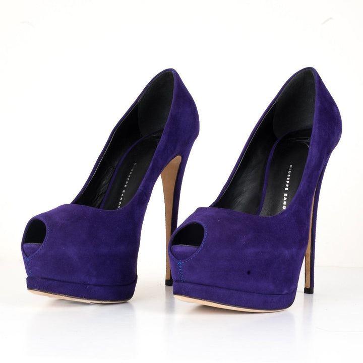 Giuseppe Zanotti  Purple Suede Platform Pumps 37 DS