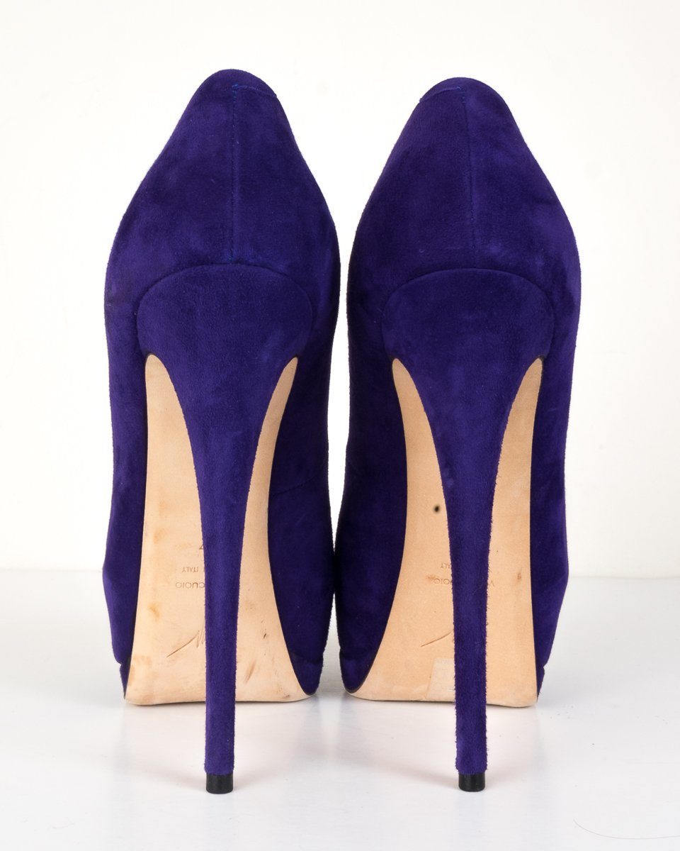Giuseppe Zanotti  Purple Suede Platform Pumps 37 DS