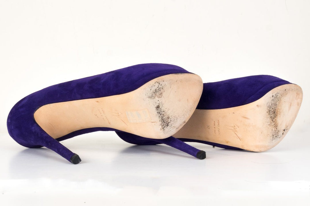 Giuseppe Zanotti  Purple Suede Platform Pumps 37 DS