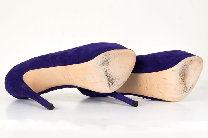 Giuseppe Zanotti  Purple Suede Platform Pumps 37 DS