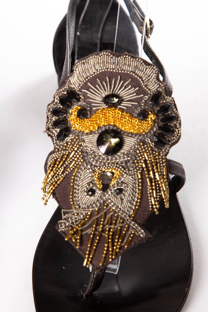 Giuseppe Zanotti Black Jewel Embellished Flats SZ 36.5 Sale