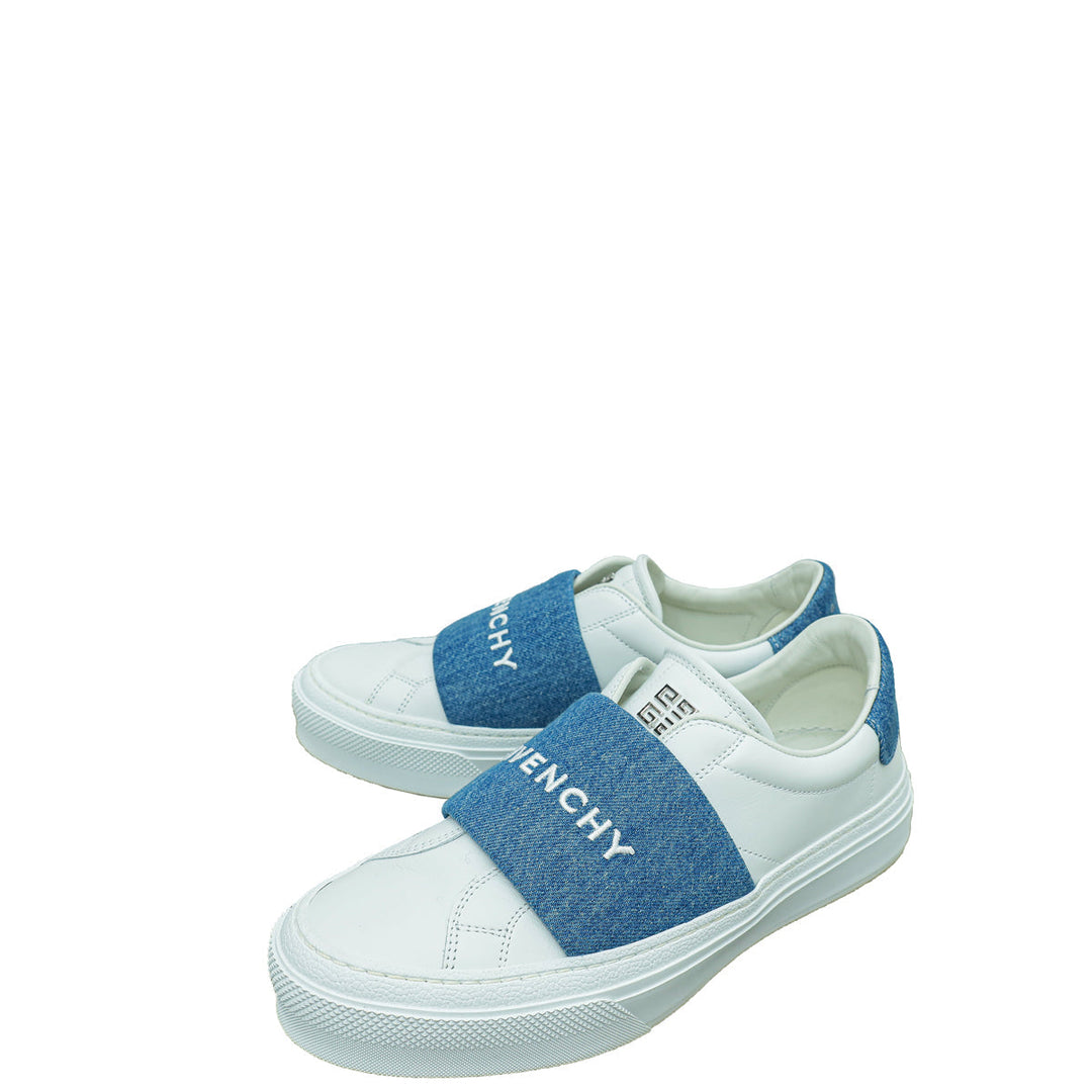 Givenchy Bicolor City Sport Denim Strap Slip on Sneaker 38