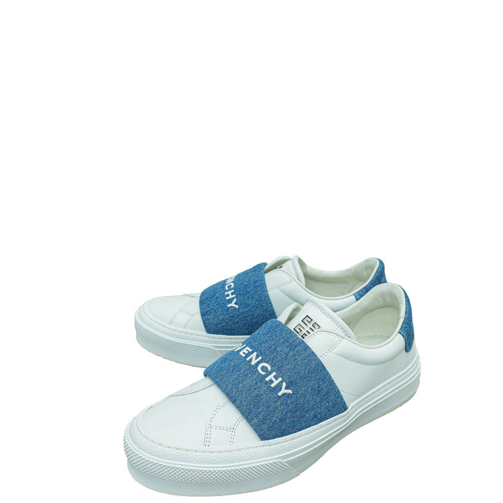 Givenchy Bicolor City Sport Denim Strap Slip on Sneaker 38