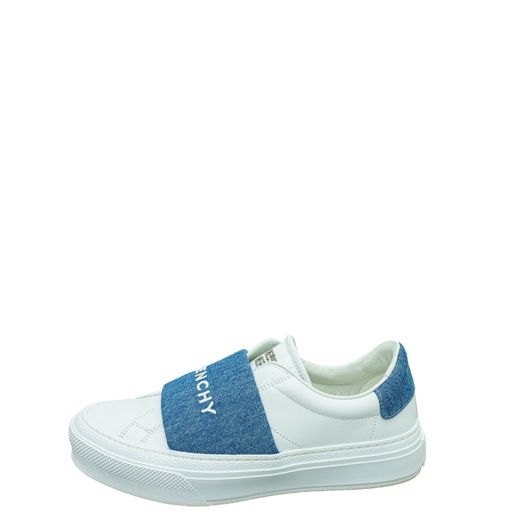Givenchy Bicolor City Sport Denim Strap Slip on Sneaker 38