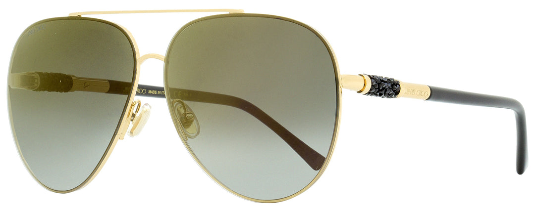 Jimmy Choo Aviator Sunglasses Gray/S RHLFQ Gold/Black 63mm