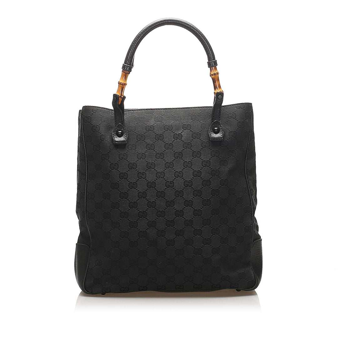 Gucci Bamboo GG Canvas Tote Bag (SHG-14579)