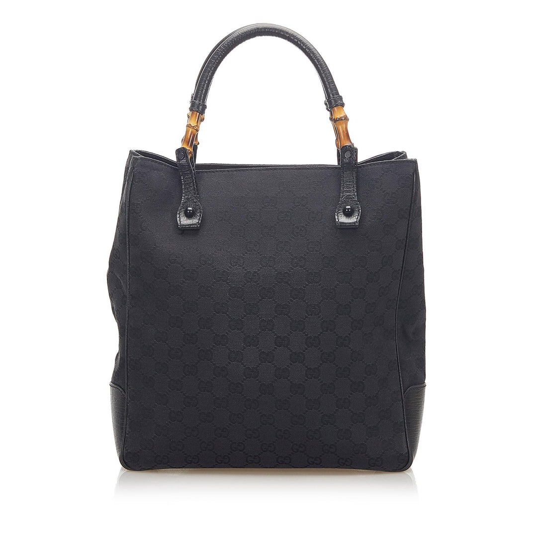 Gucci Bamboo GG Canvas Tote Bag (SHG-18213)