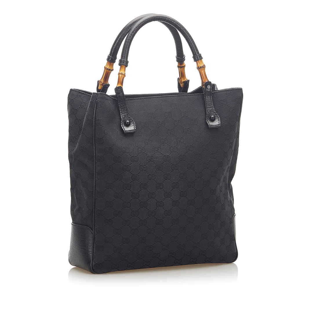 Gucci Bamboo GG Canvas Tote Bag (SHG-18213)