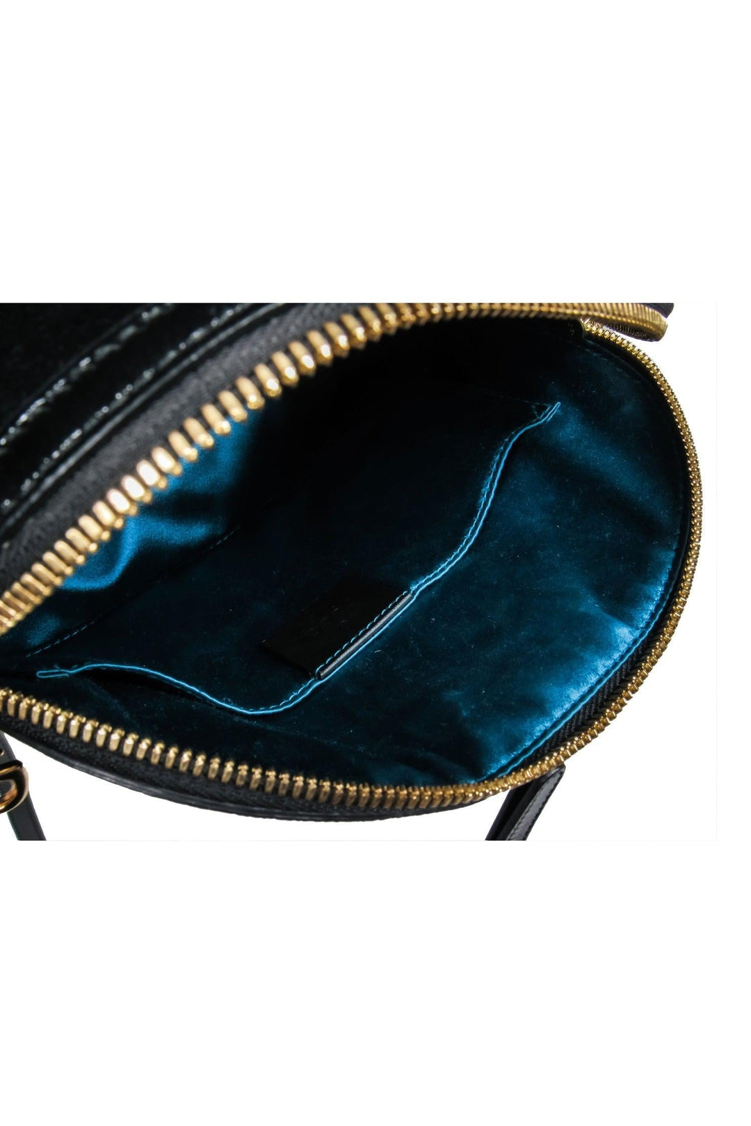 Gucci - Black Suede & Patent Leather Crossbody w/ Logo & Stripes