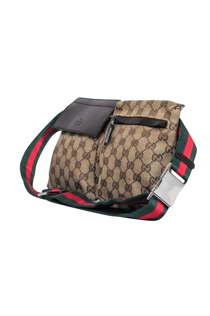 Gucci - Brown Monogram Print Crossbody Belt Bag