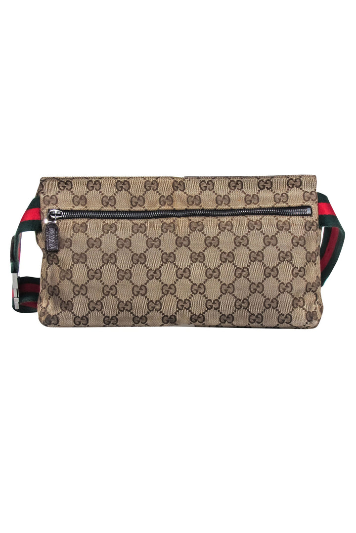 Gucci - Brown Monogram Print Crossbody Belt Bag