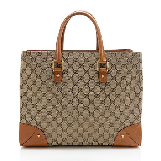 Gucci  GG Canvas Nailhead Large Tote