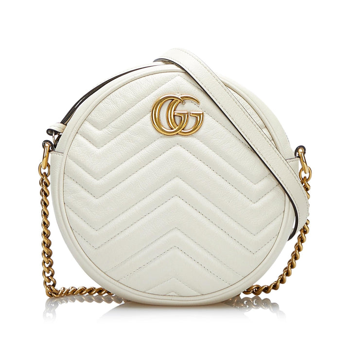 Gucci GG Marmont Matelasse Round Crossbody Bag (SHG-Jjk62x)