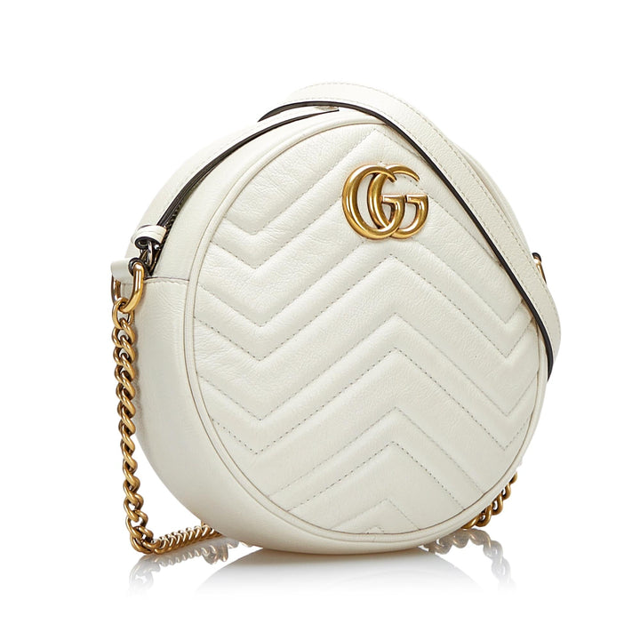 Gucci GG Marmont Matelasse Round Crossbody Bag (SHG-Jjk62x)