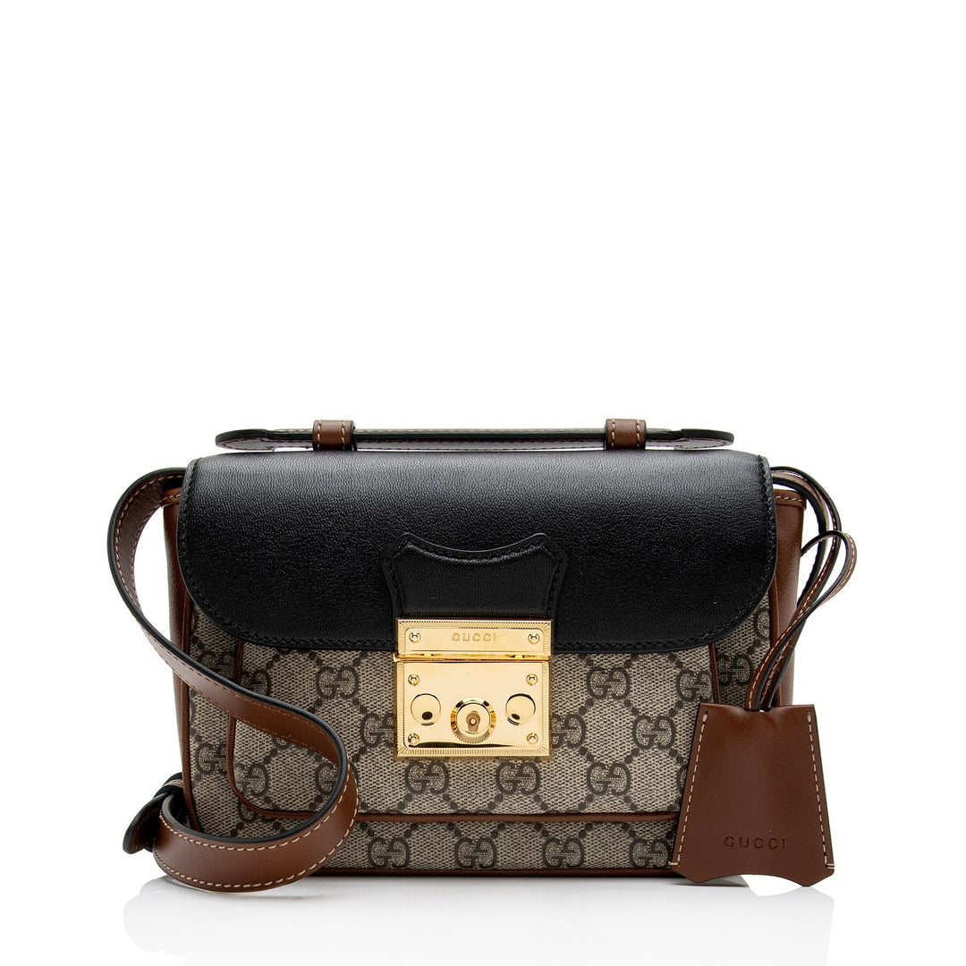 Gucci GG Supreme Leather Padlock Mini Crossbody Bag (SHF-xCSti7)