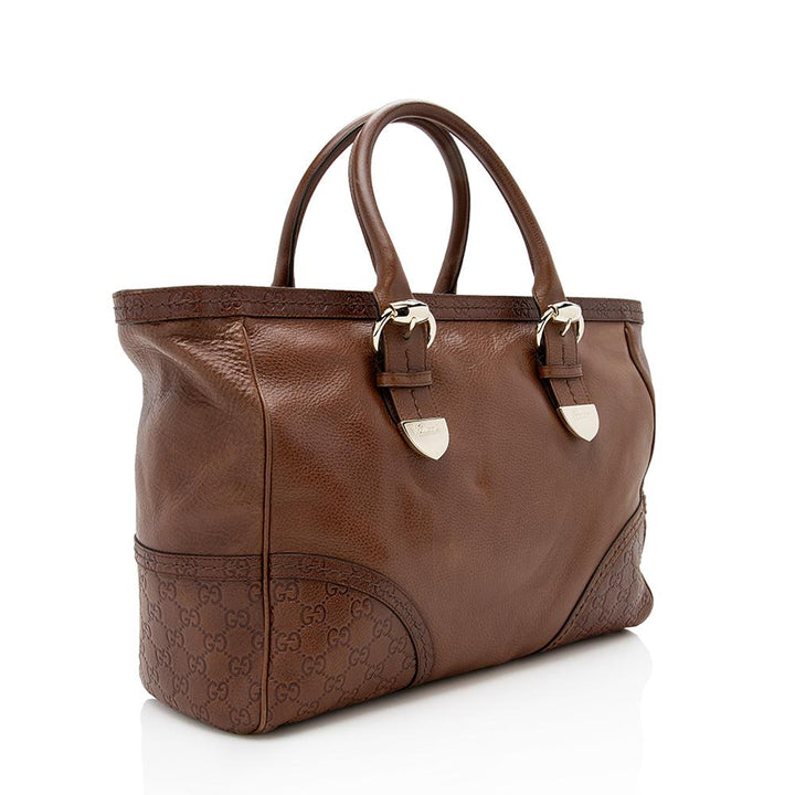 Gucci Leather Signoria Medium Tote (SHF-13286)