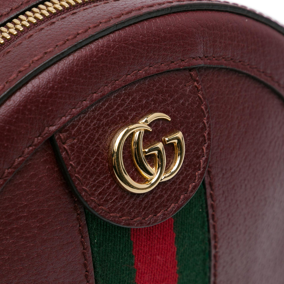 Gucci Mini Round Ophidia Leather Crossbody Bag (SHG-GPbMvF)