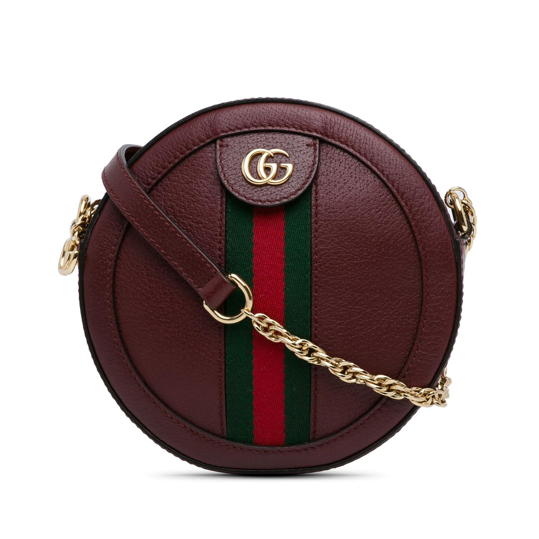 Gucci Mini Round Ophidia Leather Crossbody Bag (SHG-GPbMvF)