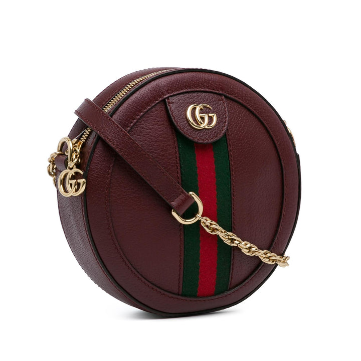 Gucci Mini Round Ophidia Leather Crossbody Bag (SHG-GPbMvF)