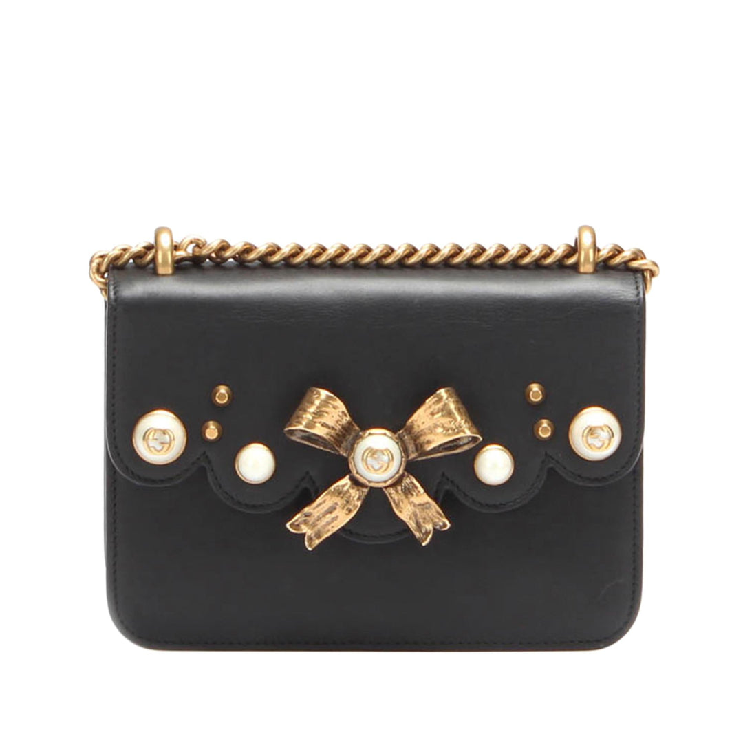 Gucci Peony Chain Leather Crossbody Bag (SHG-nU4ADo)