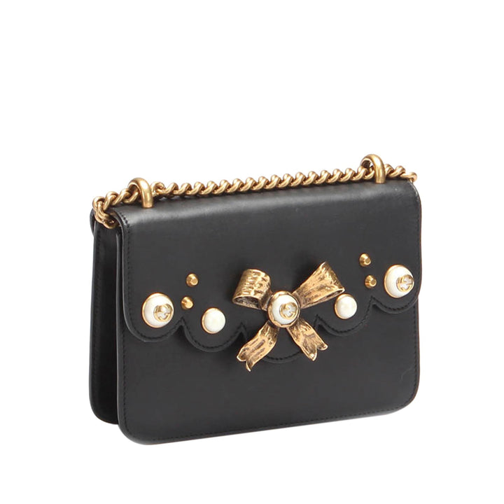 Gucci Peony Chain Leather Crossbody Bag (SHG-nU4ADo)