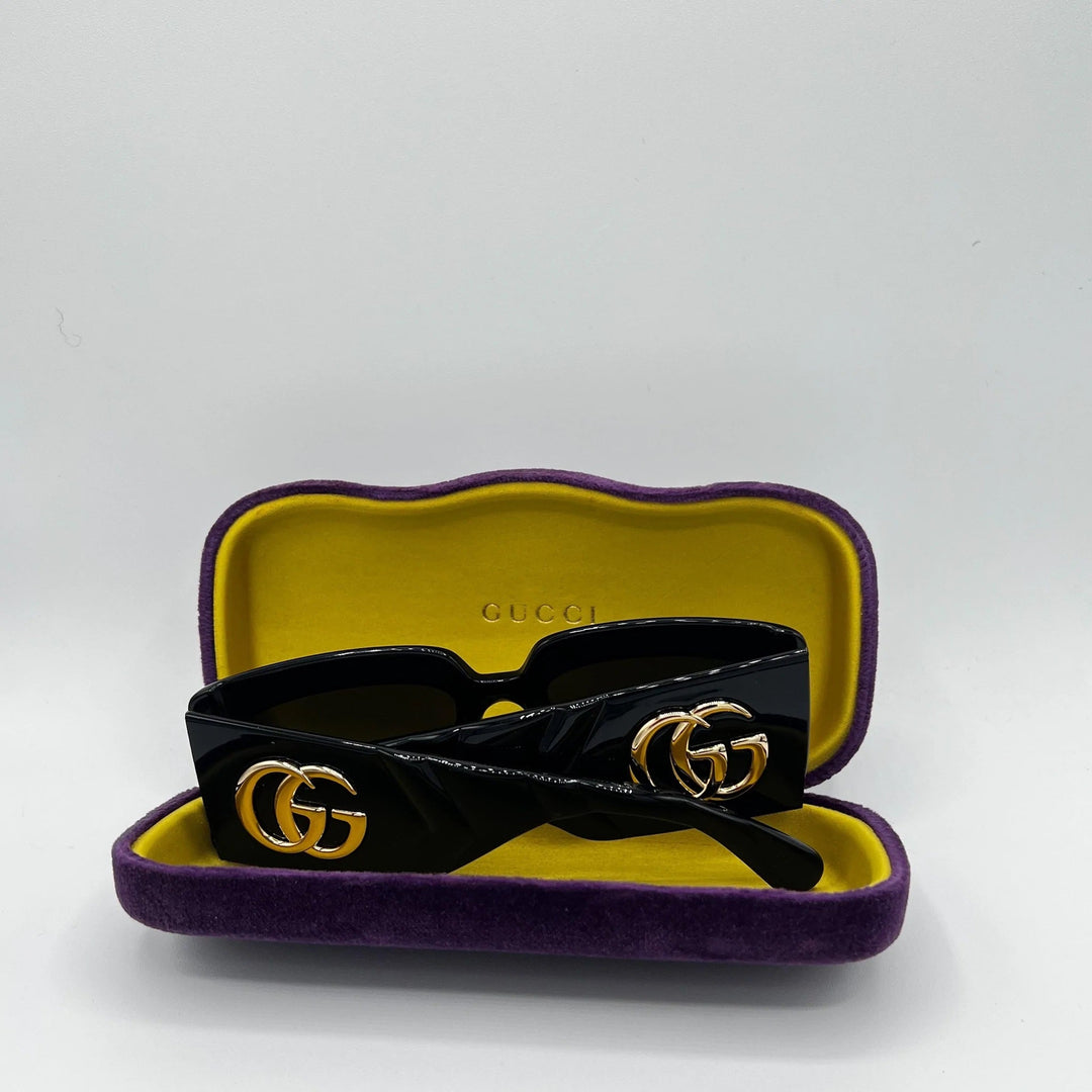 GUCCI THICK RECTANGULAR INJECTION SUNGLASSES GG0811S