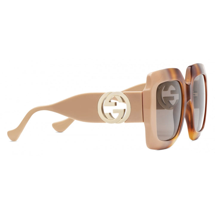 GUCCI CHAIN-TRIMMED SQUARE OVERSIZED SUNGLASSES