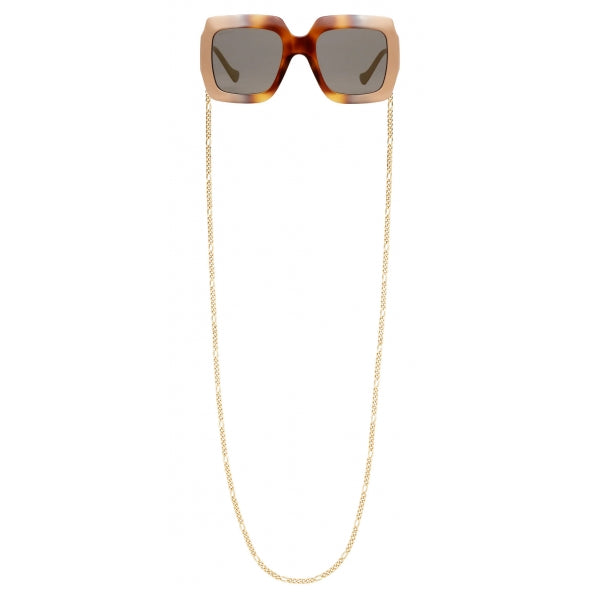 GUCCI CHAIN-TRIMMED SQUARE OVERSIZED SUNGLASSES