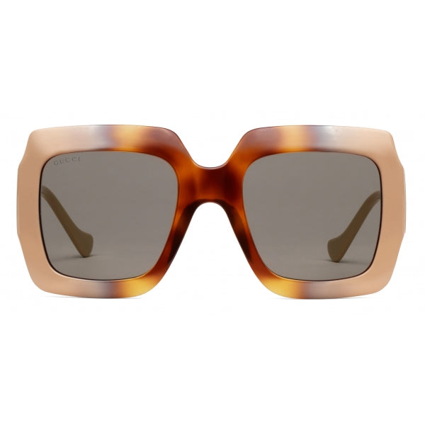 GUCCI CHAIN-TRIMMED SQUARE OVERSIZED SUNGLASSES
