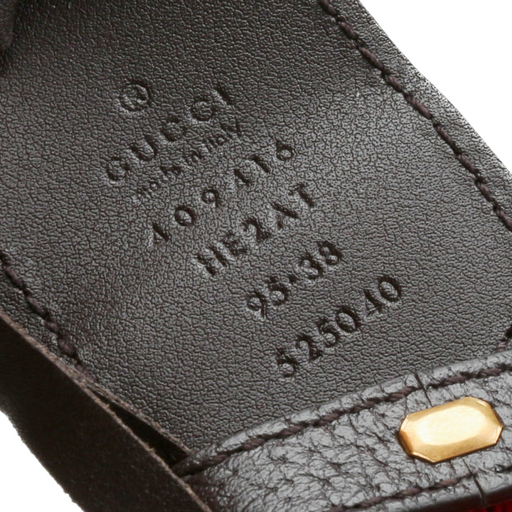 GUCCI Jacquard Leather Trim Web Accent Marmont Belt