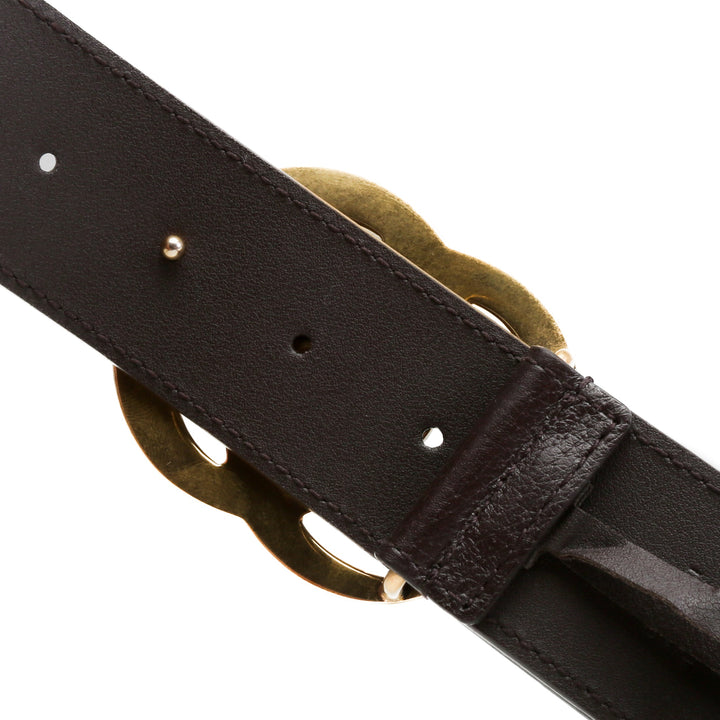 GUCCI Jacquard Leather Trim Web Accent Marmont Belt