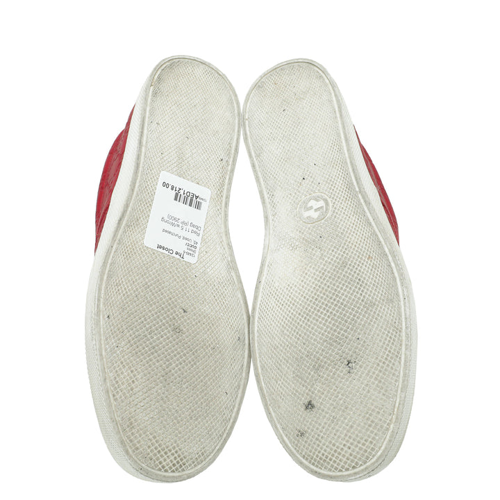 Gucci Red Guccissima Web Slip On Sneakers 11.5
