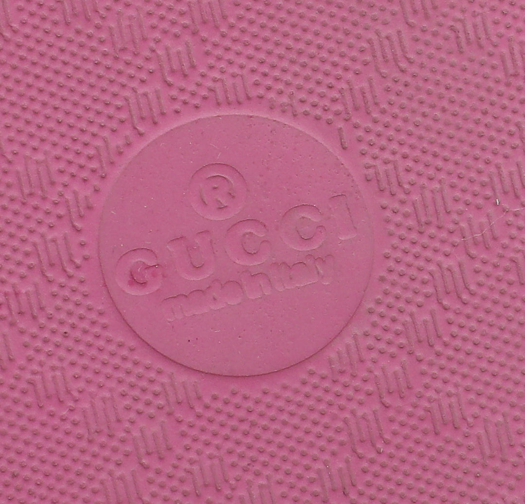 Gucci Pink Logo Rubber Slide Sandal 42