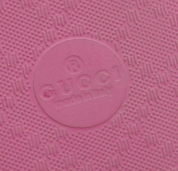 Gucci Pink Logo Rubber Slide Sandal 42