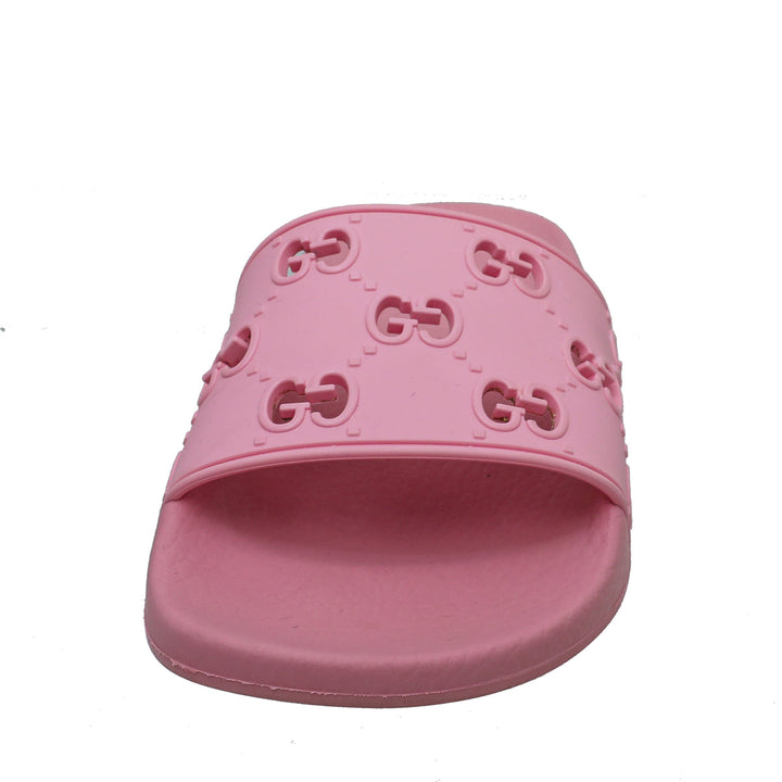 Gucci Pink GG Slide Rubber Sandal 38