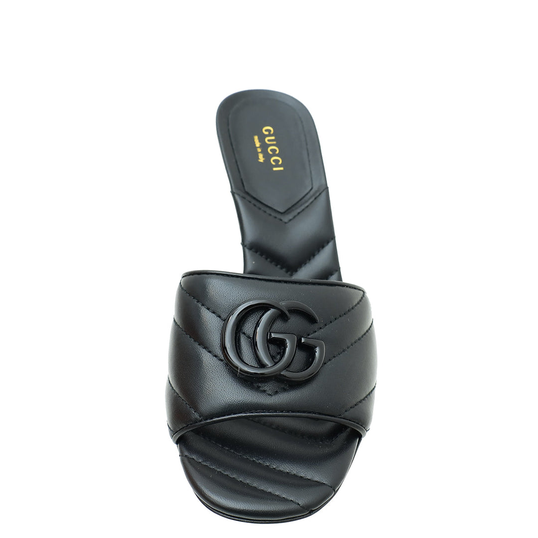 Gucci Black GG Marmont Slide Mules Sandal 36