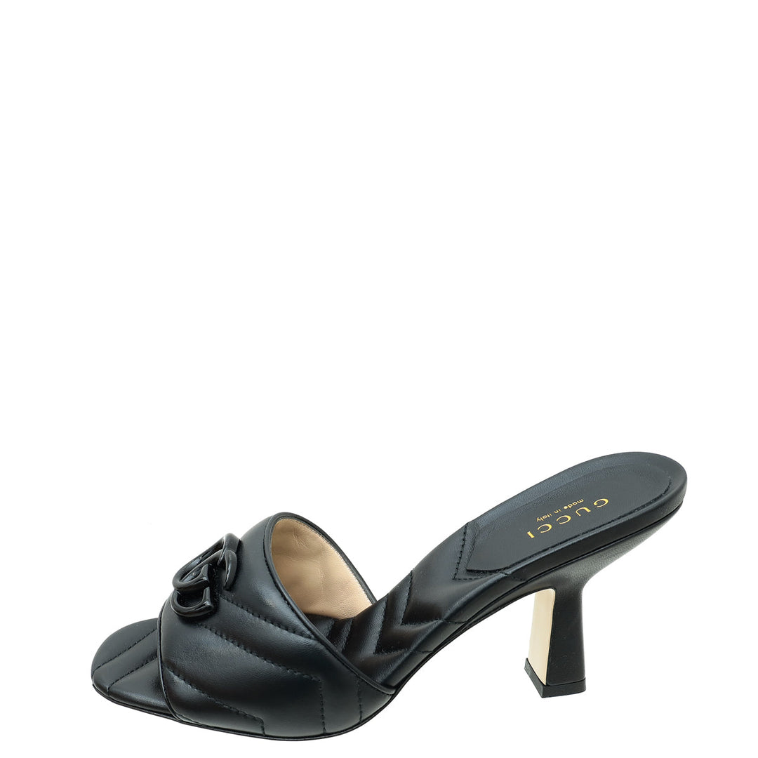 Gucci Black GG Marmont Slide Mules Sandal 36