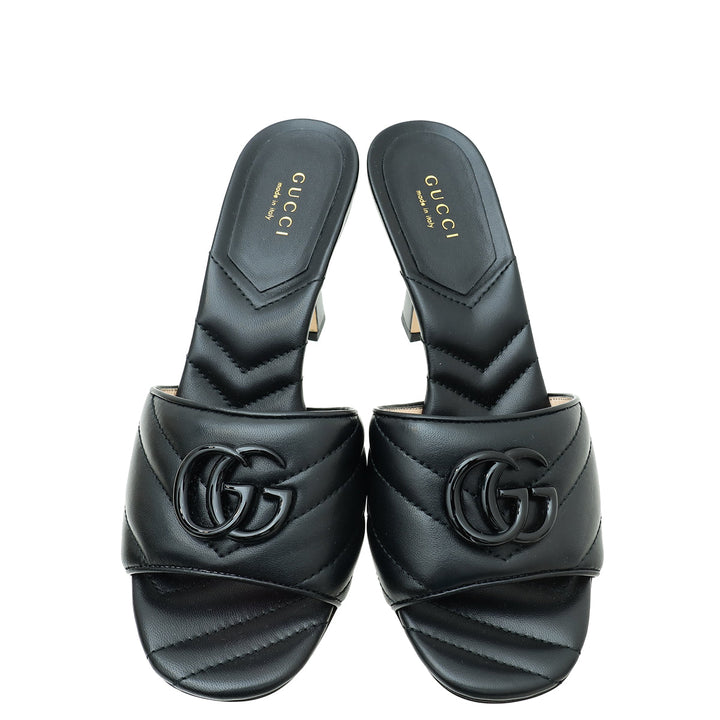 Gucci Black GG Marmont Slide Mules Sandal 36
