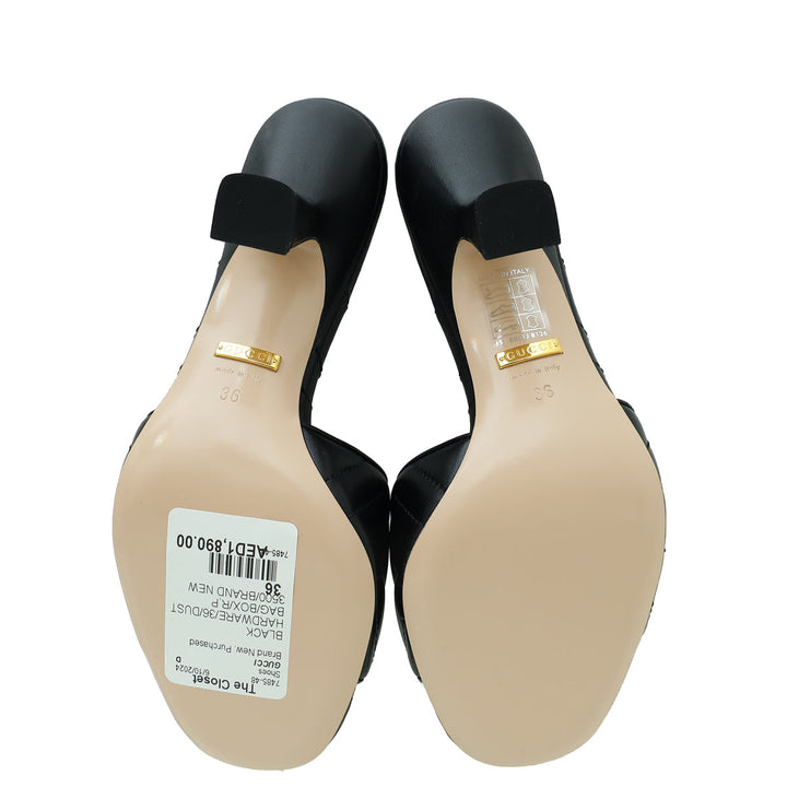 Gucci Black GG Marmont Slide Mules Sandal 36
