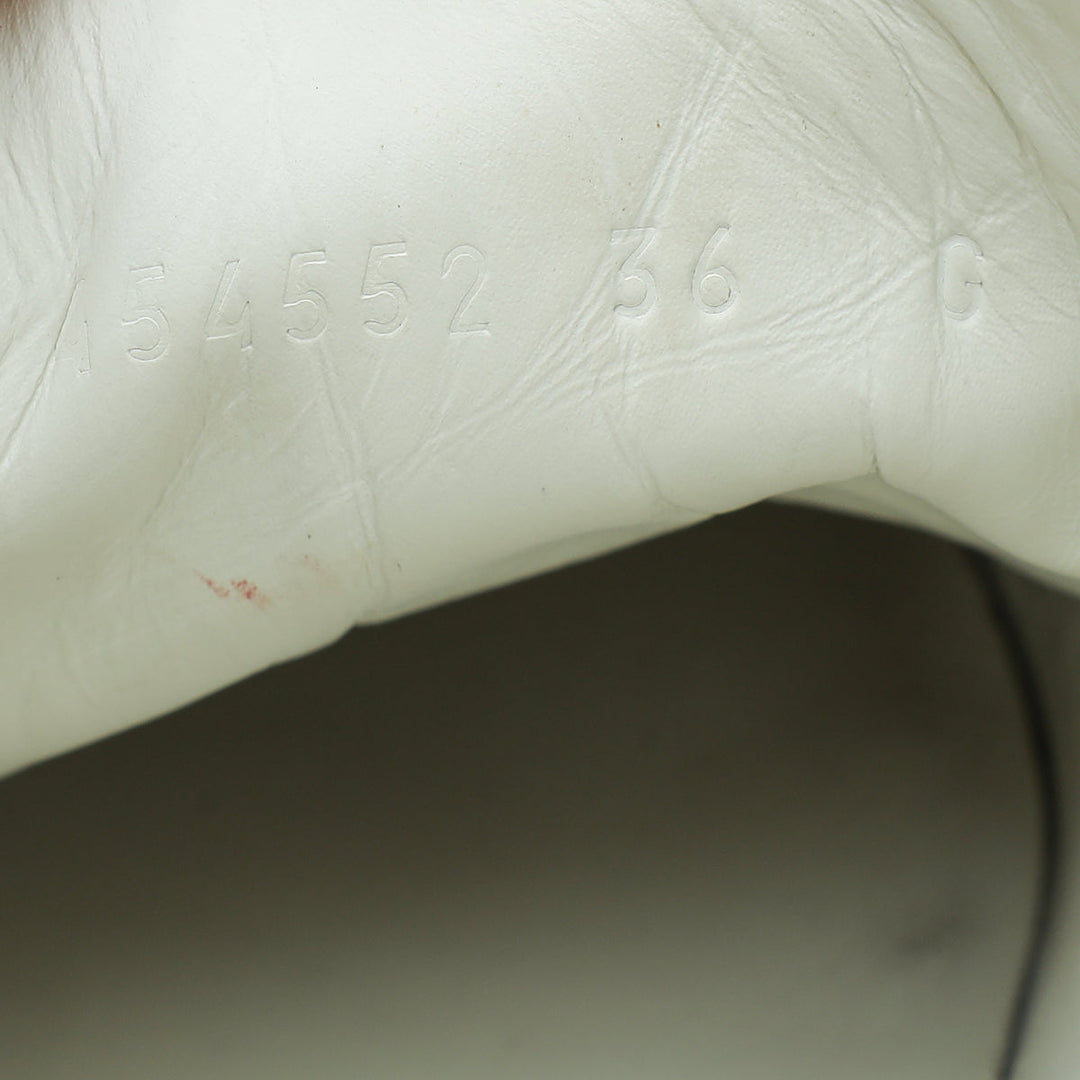 Gucci White Ace Pin Crystal Embroidered Sneaker 36