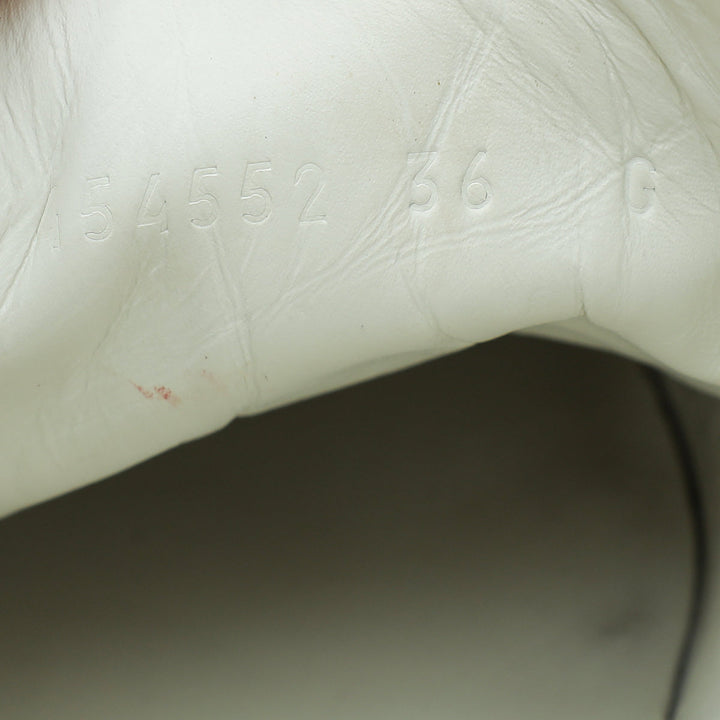 Gucci White Ace Pin Crystal Embroidered Sneaker 36