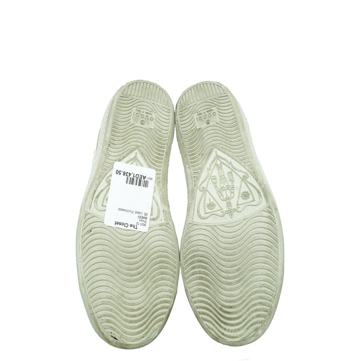 Gucci Gold Ace Embroidered Blind For Love Sneaker 36