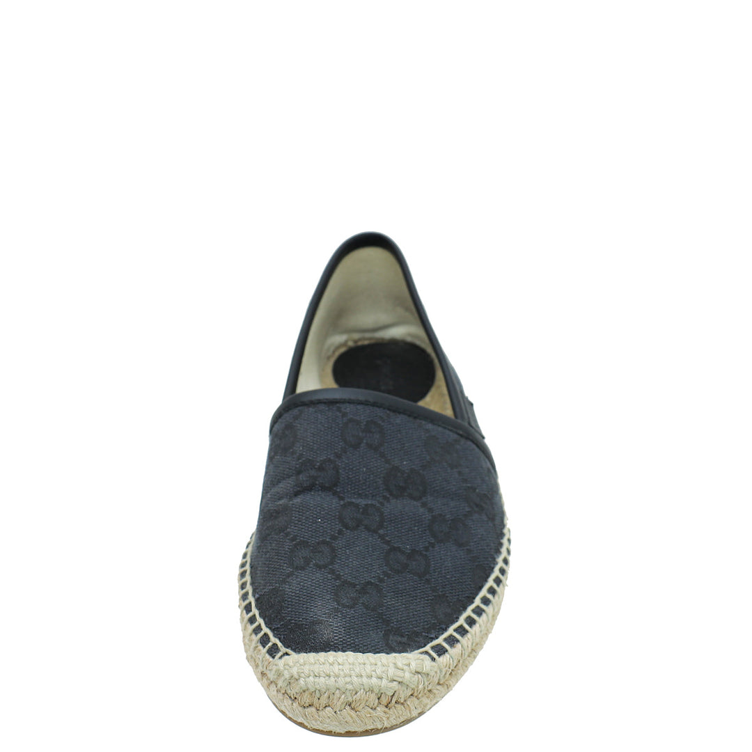 Gucci Black GG Flat Espadrille 37.5